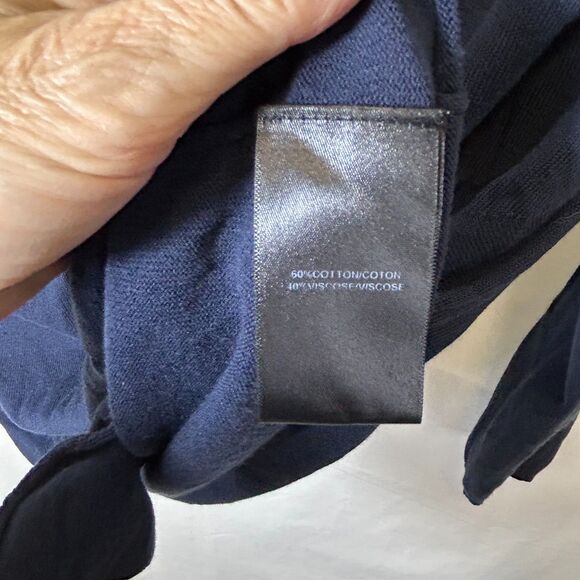 Lafayette 148 Navy V-Neck Button Front Long Sleeve  Long Cardigan Sweater Size L - Picture 11 of 14